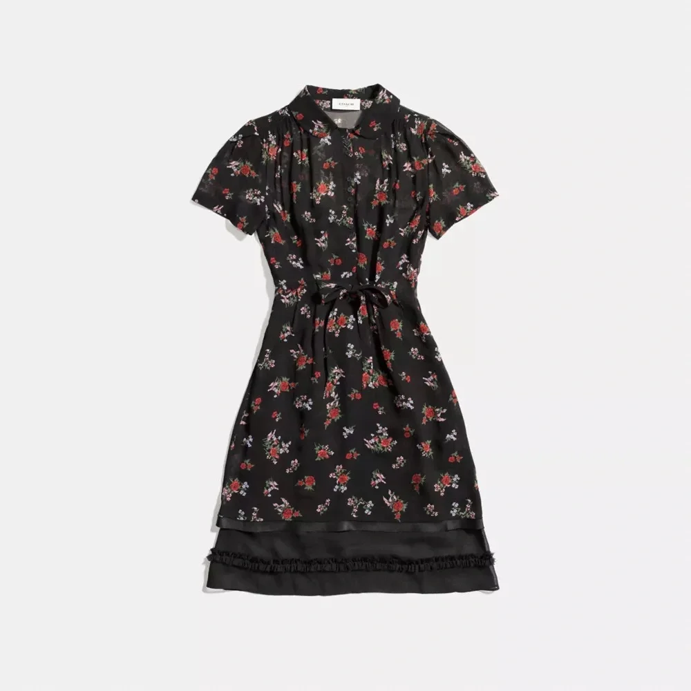 Coach Black Floral Midi Dress - Picture 12 of 12